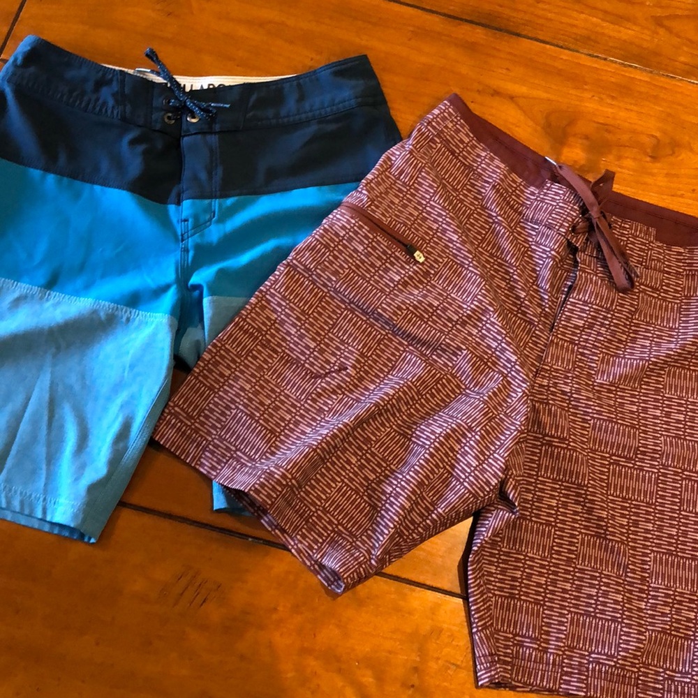 Billabong & Prana Swin Suits, 28 Waist